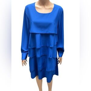 SHEIN - NWT - Tiered Royal Blue Long-Sleeve Dress